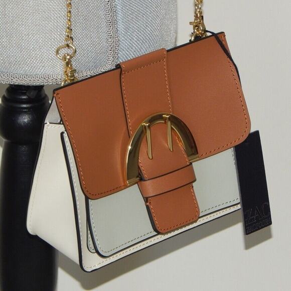 ZAC ZAC POSEN BIBA Leather Flap Convertible Chain Multi Color Crossbody Bag NWT - Picture 2 of 13